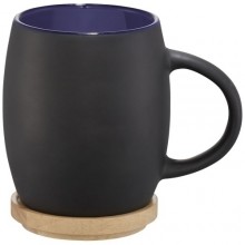  Hearth 400 ml Keramiktasse mit Holz Untersetzer
