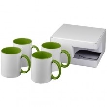  Ceramic Geschenkset mit 4 Bechern mit Sublimationsdruck