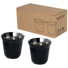  Duo 80 ml RCS-zertifiziertes Espressotassen Set aus Edelstahl 