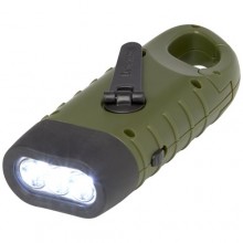  Helios Solar-Dynamo-Taschenlampe aus recyceltem Kunststoff mit Karabinerhaken