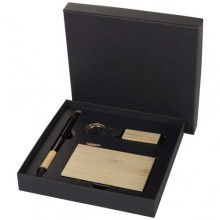  Minka Set mit Kugelschreiber aus RCS Recycling-Aluminium, Schlüsselanhänger und RFID-Kartenhalter