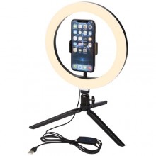  Studio Ringleuchte für Selfies und Vlogging mit Telefonhalterung und Stativ