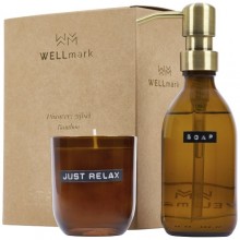  Wellmark Discovery Seifenspender und Duftkerze ´Bambus´-Set, 200 ml (Spender) und 150 g (Duftkerze)