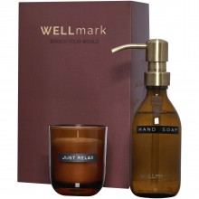  Wellmark Discovery 250 ml Handseifenspender und 150 g Duftkerze im Set
