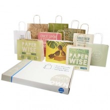  Musterbox mit Tüten aus Kraftpapier und landwirtschaftlichen Reststoffen