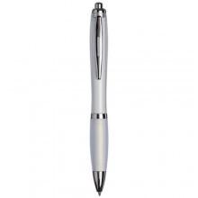  Curvy ballpoint pen with frosted barrel and grip
