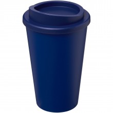 Doppelwandiger Isolierbecher aus  recyceltem Kunststoff mit drehbarem Deckel.  Der komplette Becher inkl. Deckel besteht zu 75%  Americano® Eco 350 ml recycelter Becher