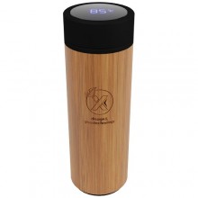  SCX.design D11 500 ml Smart Flasche  aus Bambus mit Leuchtlogo