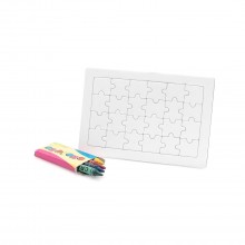 Puzzle 24 Stück. 4 Wachsmalstifte Inklusive