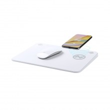 Multifunktion Mauspad Drahtlos. 4000 mAh. 1 USB Ausgang. Micro USB Eingang. Bluetooth Anschluss. Power 2Wx2. USB Wiederaufladbar. Kabel Inklusive