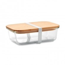 Lunchbox Glas mit Bambus