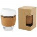  Lidan 360 ml Becher aus Borosilikatglas mit Korkgriff und Silikondeckel