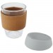  Lidan 360 ml Becher aus Borosilikatglas mit Korkgriff und Silikondeckel