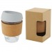  Lidan 360 ml Becher aus Borosilikatglas mit Korkgriff und Silikondeckel