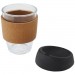  Lidan 360 ml Becher aus Borosilikatglas mit Korkgriff und Silikondeckel
