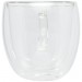  Manti 2-teiliger 250 ml doppelwandiger Glasbecher mit Bambusuntersetzer 