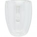  Manti 2-teiliger 350 ml doppelwandiger Glasbecher mit Bambusuntersetzer 