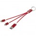  Metal 4-in-1 Ladekabel aus recyceltem Aluminium mit Schlüsselanhänger