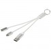  Metal 4-in-1 Ladekabel aus recyceltem Aluminium mit Schlüsselanhänger