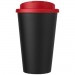 Doppelwandiger Isolierbecher aus  recyceltem Kunststoff mit drehbarem, auslaufsicherem Deckel. Der komplette Becher inkl. Deckel Americano® Eco 350 ml recycelter Becher mit auslaufsicherem Deckel