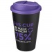 Doppelwandiger Isolierbecher aus  recyceltem Kunststoff mit drehbarem, auslaufsicherem Deckel. Der komplette Becher inkl. Deckel Americano® Eco 350 ml recycelter Becher mit auslaufsicherem Deckel