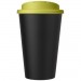 Doppelwandiger Isolierbecher aus  recyceltem Kunststoff mit drehbarem, auslaufsicherem Deckel. Der komplette Becher inkl. Deckel Americano® Eco 350 ml recycelter Becher mit auslaufsicherem Deckel
