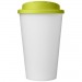 Doppelwandiger Isolierbecher aus  recyceltem Kunststoff mit drehbarem, auslaufsicherem Deckel. Der komplette Becher inkl. Deckel Americano® Eco 350 ml recycelter Becher mit auslaufsicherem Deckel
