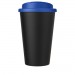 Doppelwandiger Isolierbecher aus  recyceltem Kunststoff mit drehbarem, auslaufsicherem Deckel. Der komplette Becher inkl. Deckel Americano® Eco 350 ml recycelter Becher mit auslaufsicherem Deckel